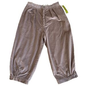 VTG Liz Claiborne Tan Corduroy Pleated Front Ballon Capri Pants Size 10 NWTs